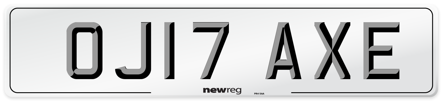 OJ17 AXE Number Plate from New Reg